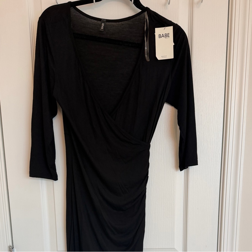 Black Wrap-Style Women’s Dress